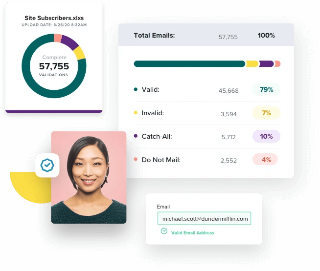 Happy woman that upgraded her account after using the free bulk email list evaluator to fully identify and get rid of bad emails