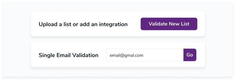 A single and bulk email validator that can help reduce your average email bounce rate.